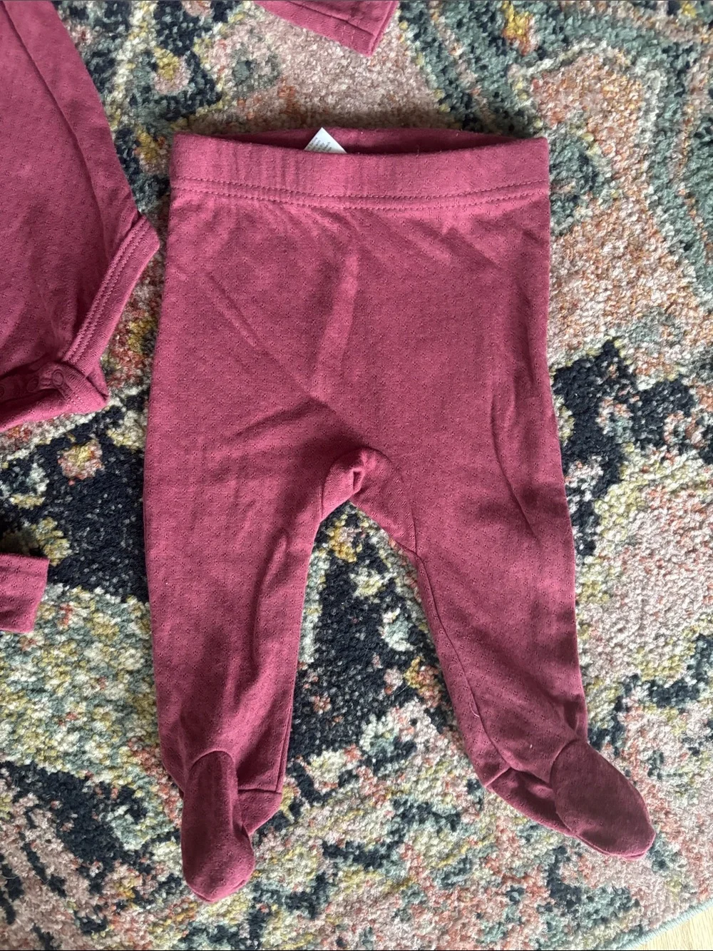 Ivy Hill Baby Girl's 3 Piece Set Pointelle Knit Burgundy Fall Girl 6-9M 9 Months